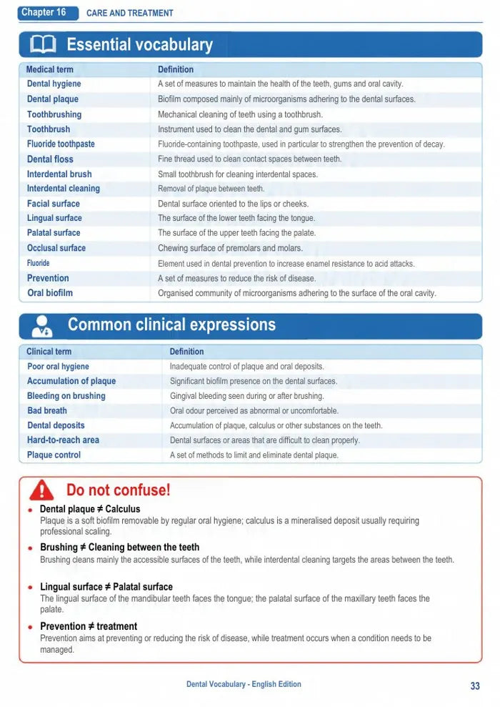 Dental Vocabulary — مصطلحات طب الأسنان بالإنجليزية